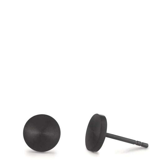 Stud earrings Stainless steel Black IP coated Ø8 mm