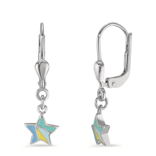 Drop Earrings Silver Rhodium plated Star Ø6.5 mm