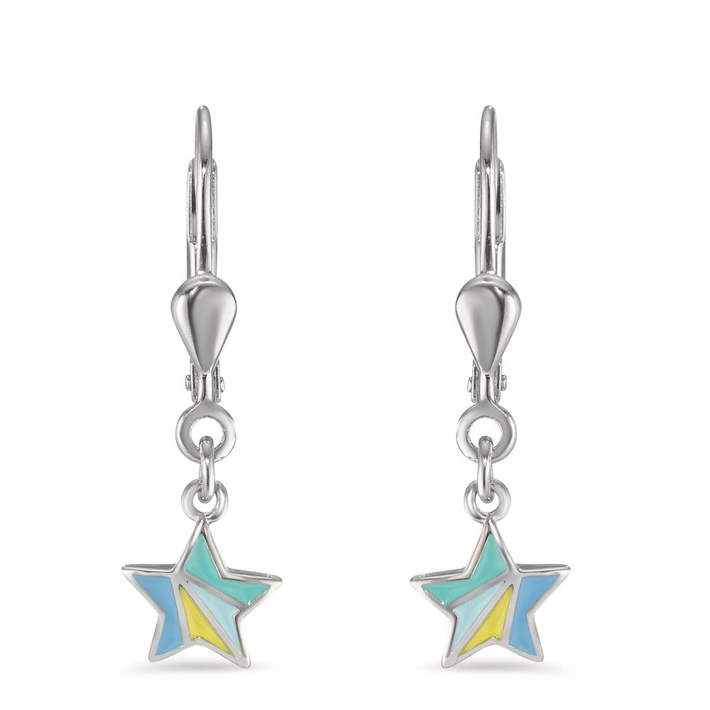 Drop Earrings Silver Rhodium plated Star Ø6.5 mm