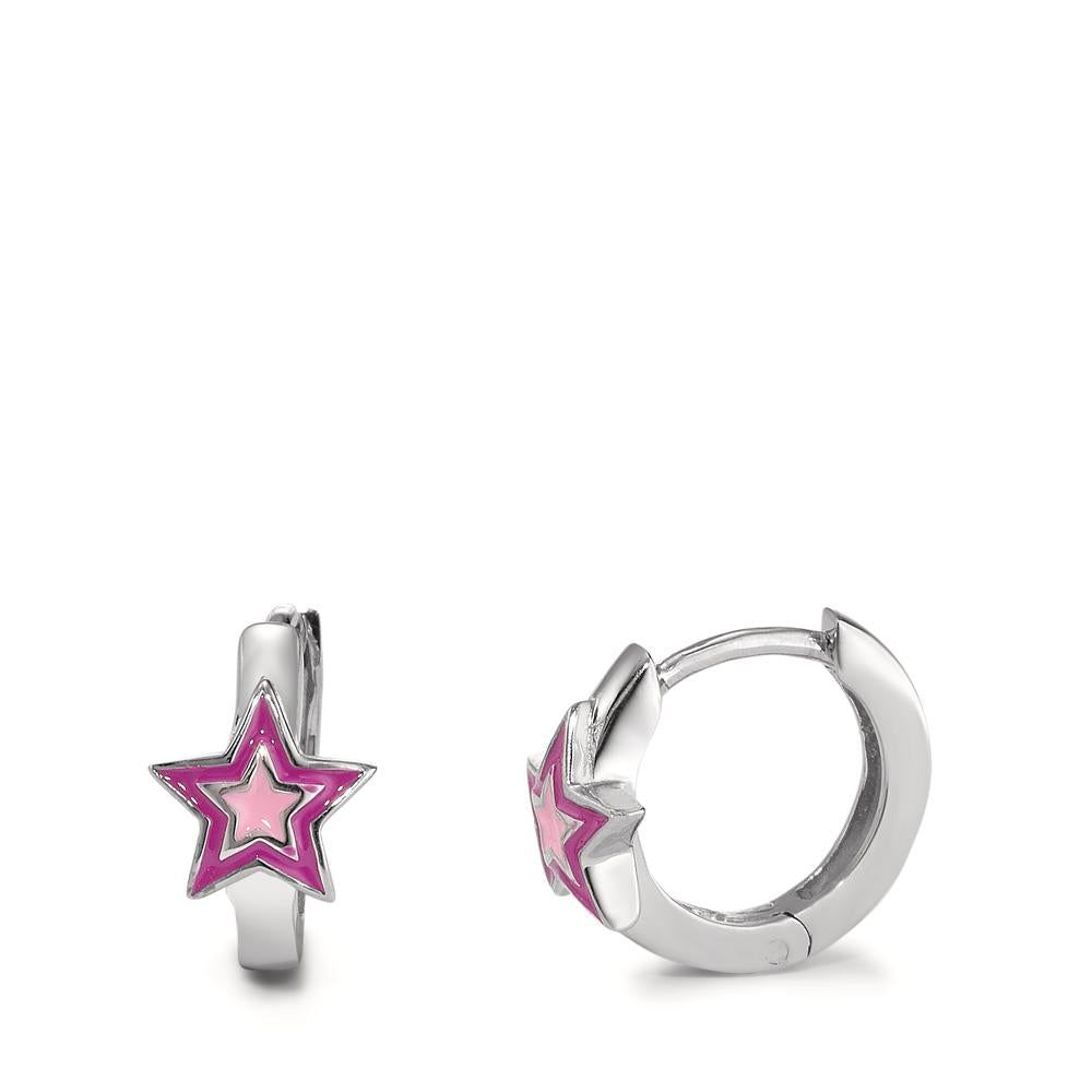 Hinged hoop Silver Rhodium plated Star Ø6.5 mm