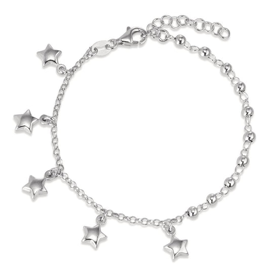 Bracelet Silver Rhodium plated Star 16-19 cm