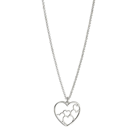 Necklace Silver Rhodium plated Heart 42 cm Ø15 mm