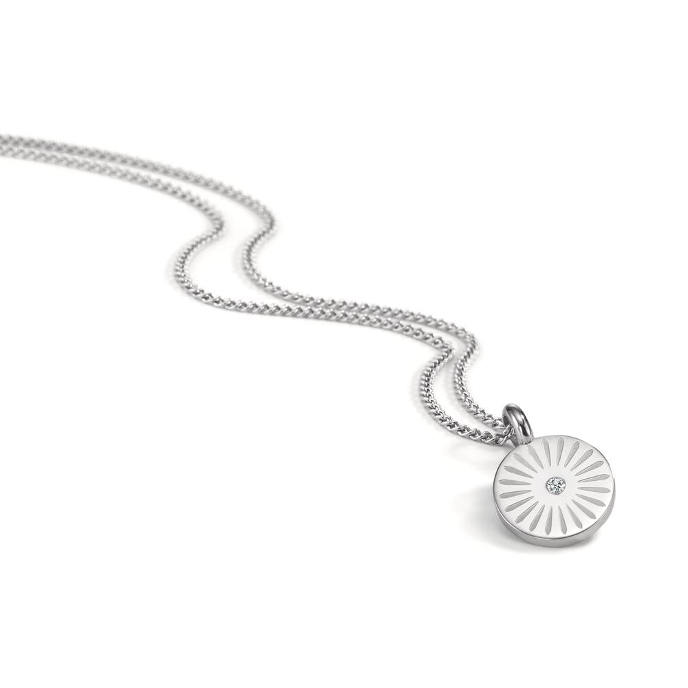 Necklace Stainless steel Zirconia 45 cm Ø11 mm