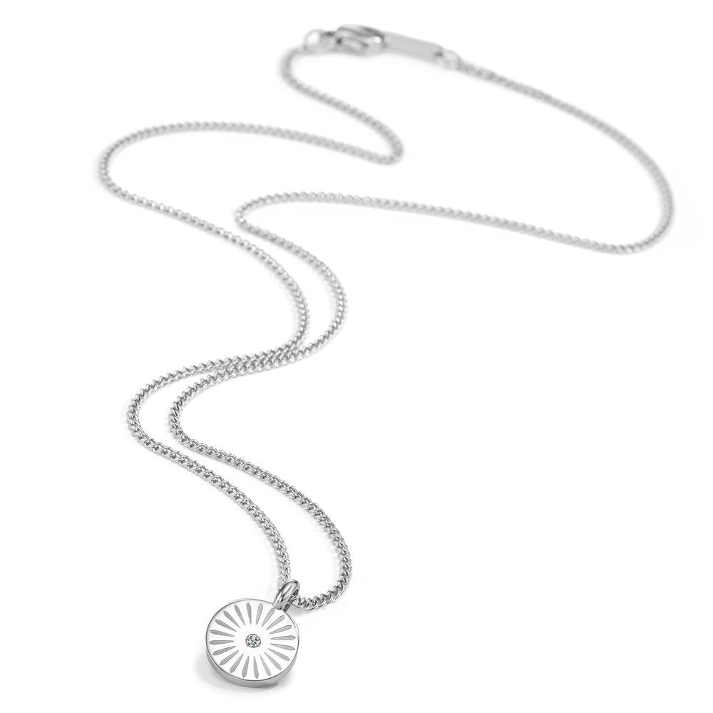 Necklace Stainless steel Zirconia 45 cm Ø11 mm