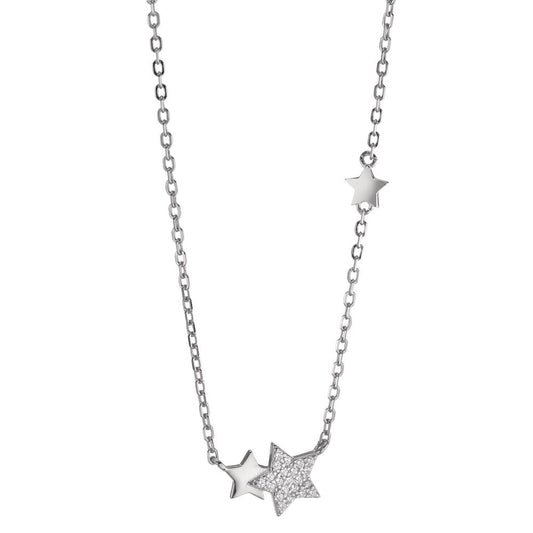 Necklace Silver Zirconia Rhodium plated Star 40-45 cm