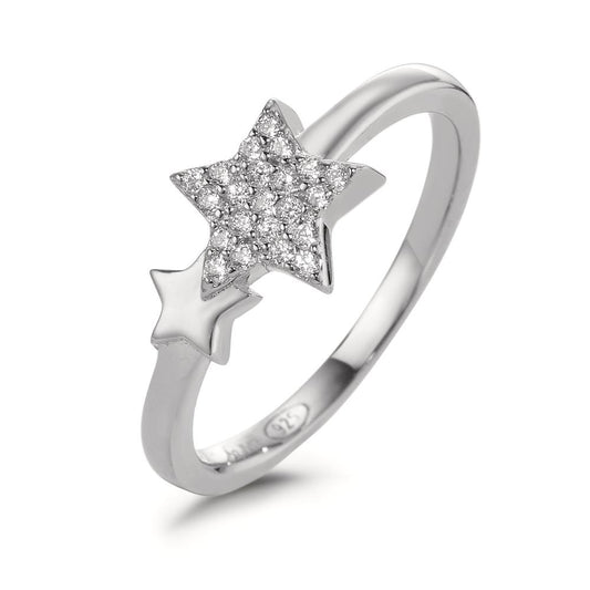 Ring Silver Zirconia Rhodium plated Star