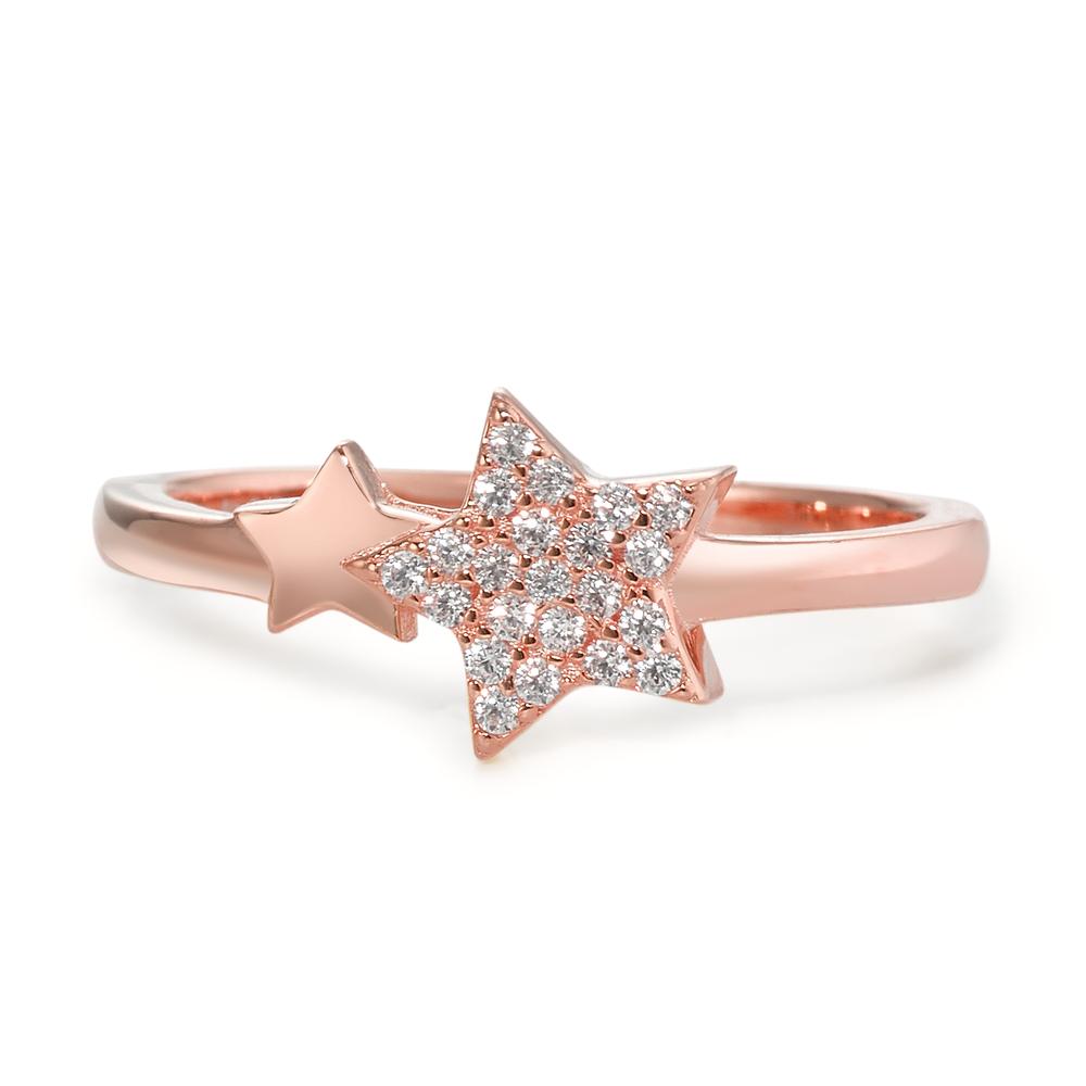 Ring Silver Zirconia Rose Gold plated Star