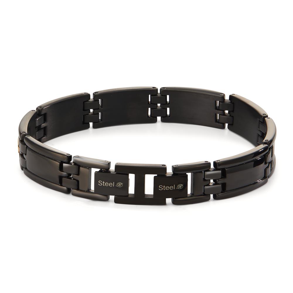 Bracelet Stainless steel, Carbon Black IP coated 20-21.5 cm