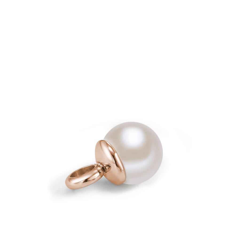 Pendant Stainless steel Rose IP coated Shell pearl Ø7 mm