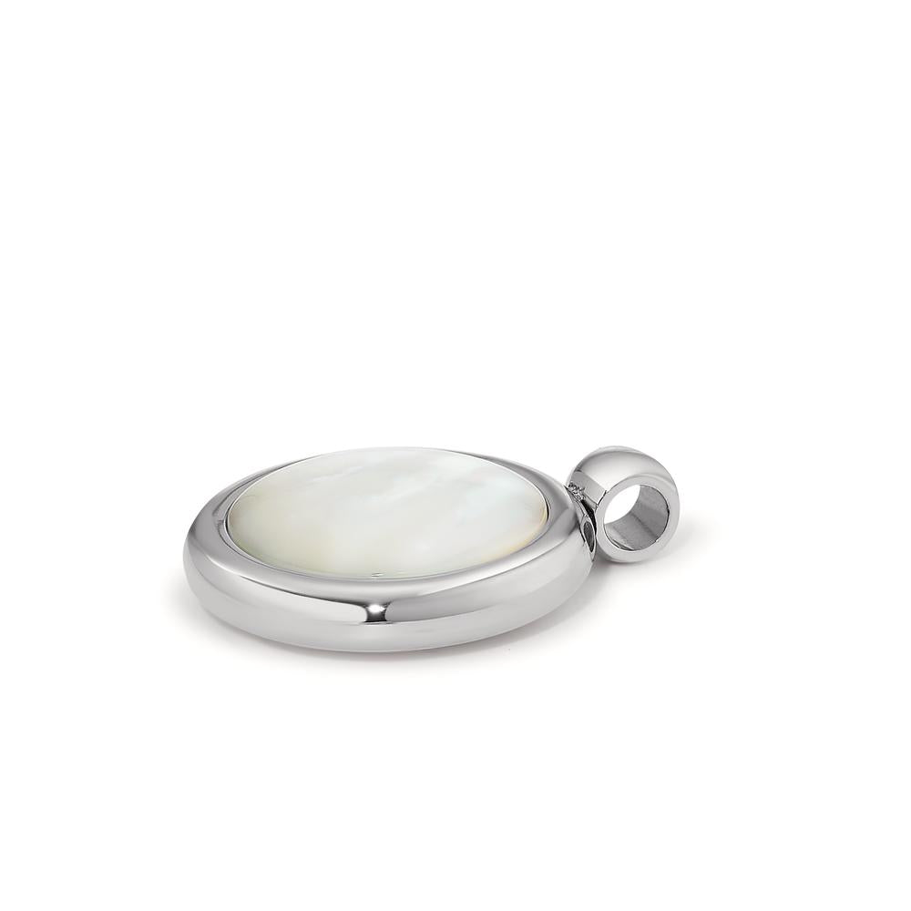 Pendant Stainless steel Mother of pearl Ø18 mm