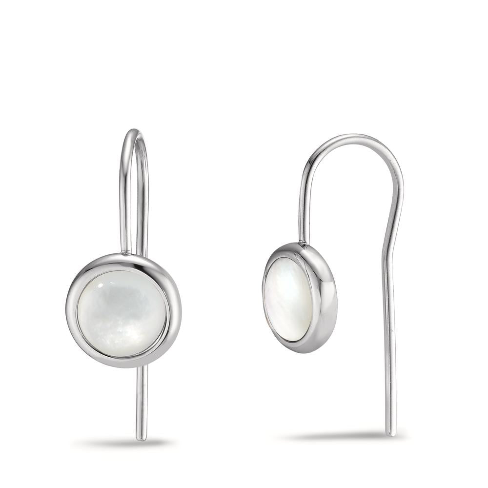 Drop Earrings Stainless steel Mother of pearl Ø10 mm