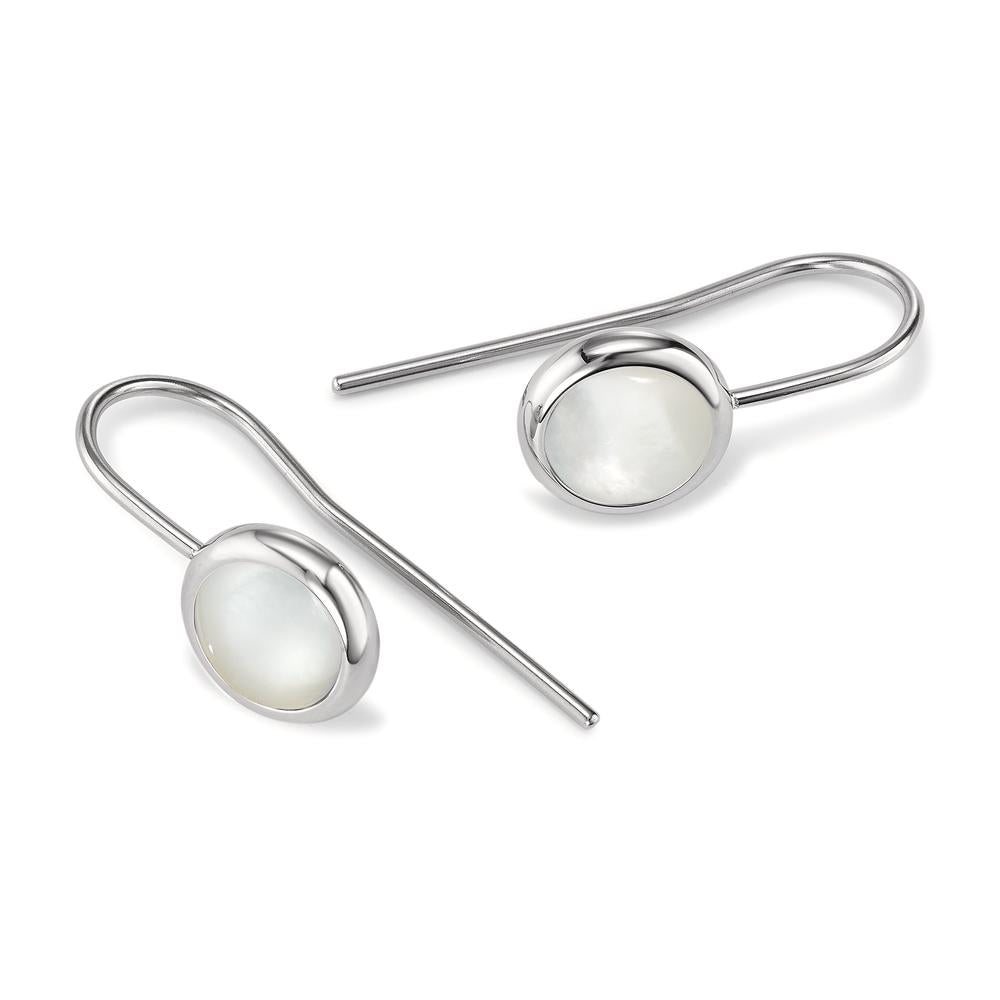 Drop Earrings Stainless steel Mother of pearl Ø10 mm