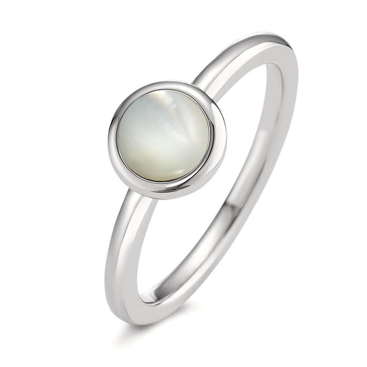 Ring Stainless steel Mother of pearl Ø8 mm