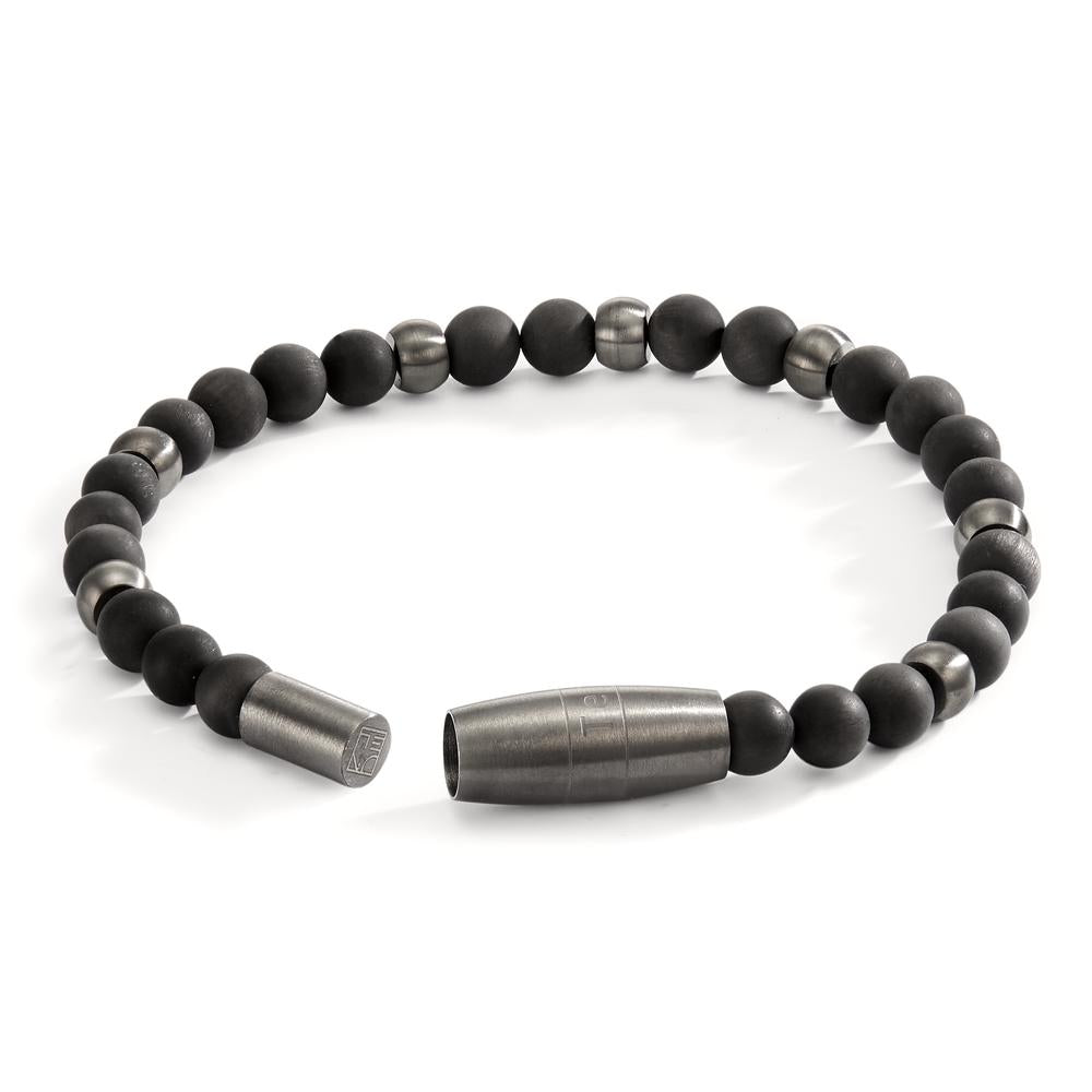 Bracelet Stainless steel, Carbon Gray IP coated 19 cm