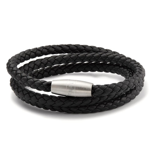 Bracelet Stainless steel, Leather 19 cm Ø5.5 mm
