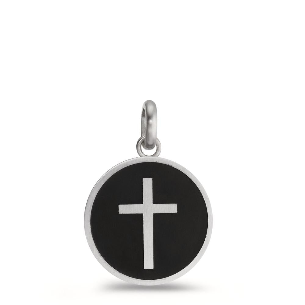 Pendant Stainless steel Enameled Cross Ø20 mm