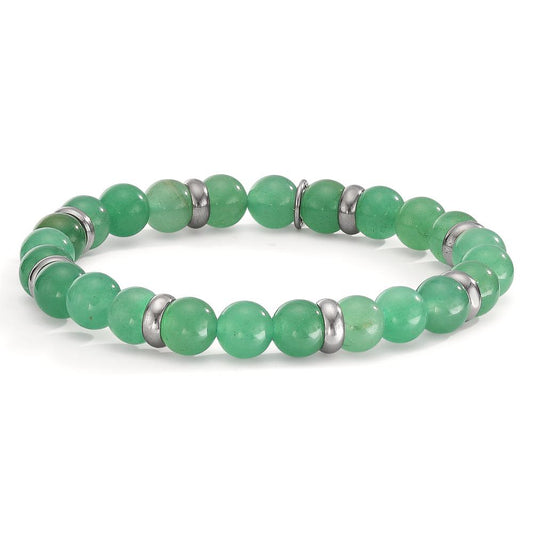 Bracelet Stainless steel Quartz crystal Green 21 cm Ø8.5 mm
