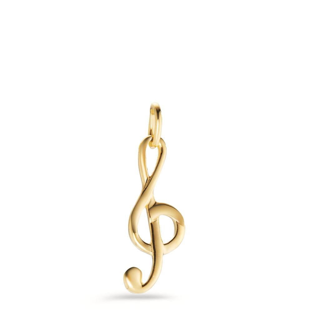 Pendant Silver Yellow Gold plated Treble Clef