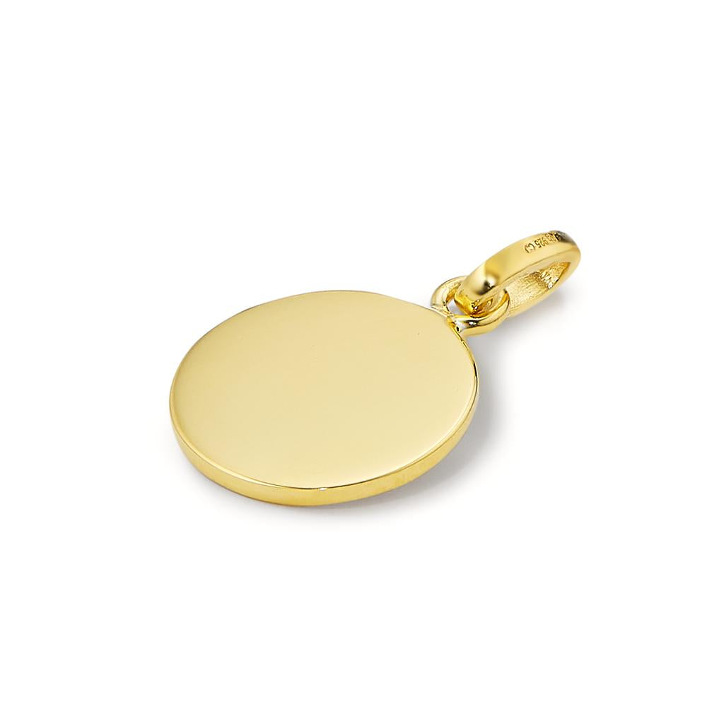 Engravable pendant Silver Yellow Gold plated Ø12 mm