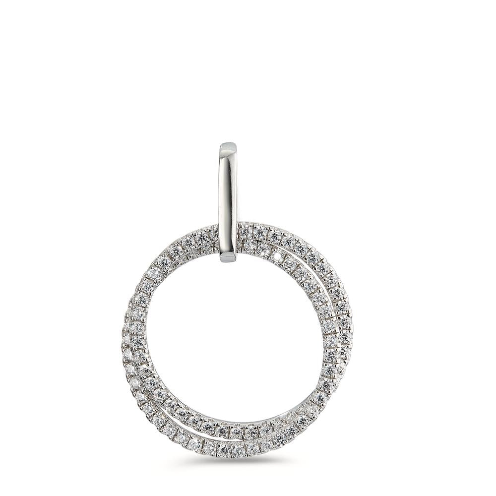 Pendant Silver Zirconia Rhodium plated Ø20 mm