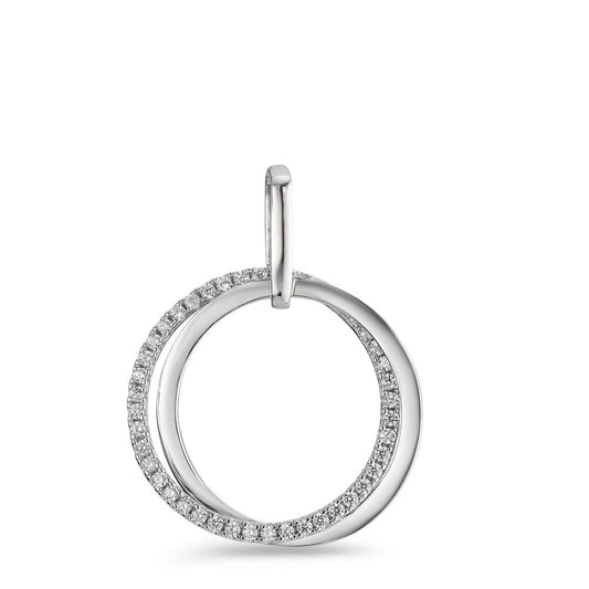 Pendant Silver Zirconia Rhodium plated Ø20 mm