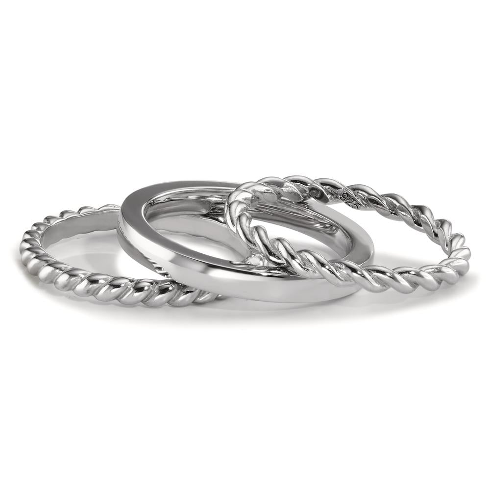 Stacking ring Silver Rhodium plated