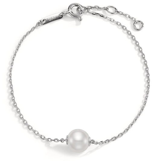 Bracelet Silver Rhodium plated Freshwater pearl 16-18 cm