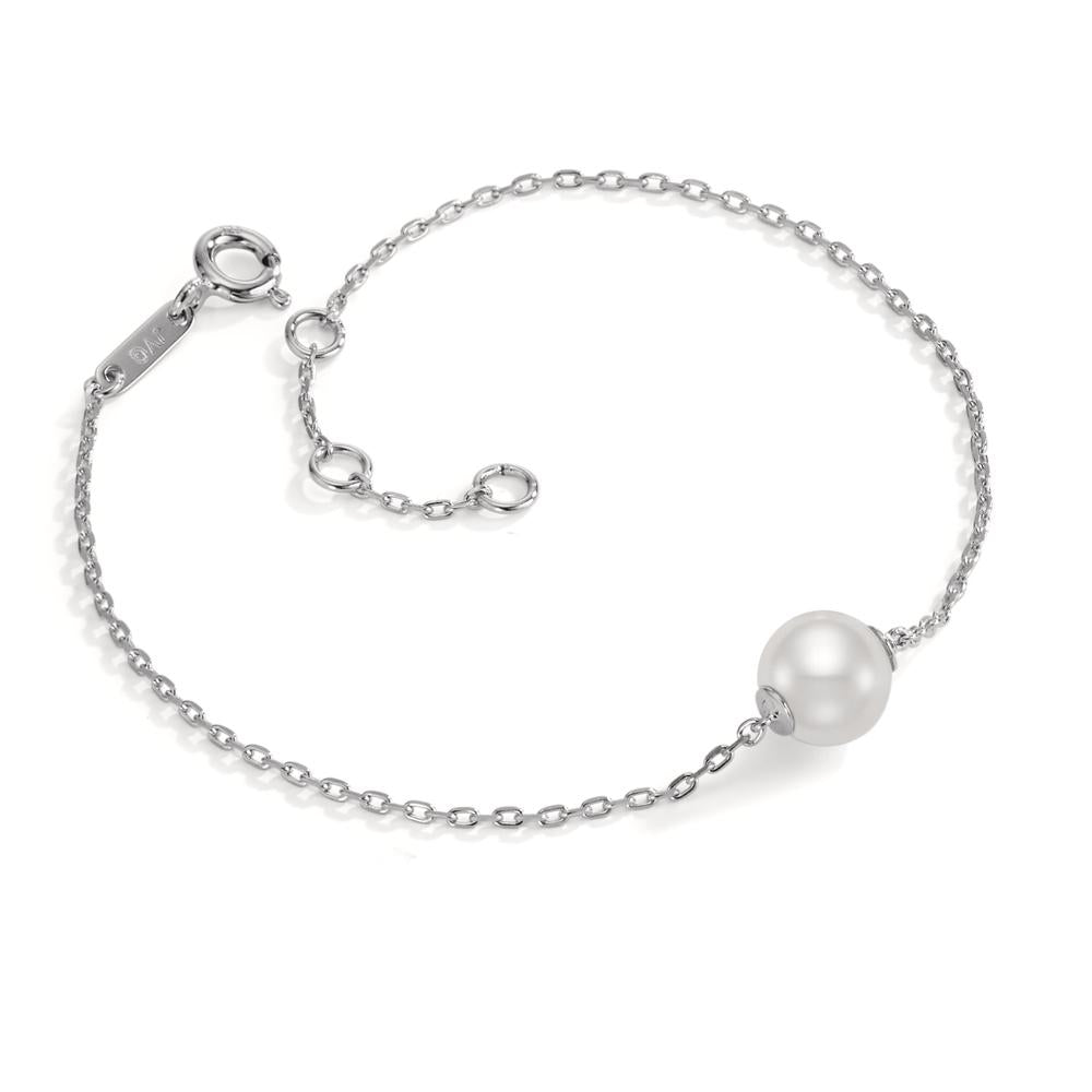 Bracelet Silver Rhodium plated Freshwater pearl 16-18 cm