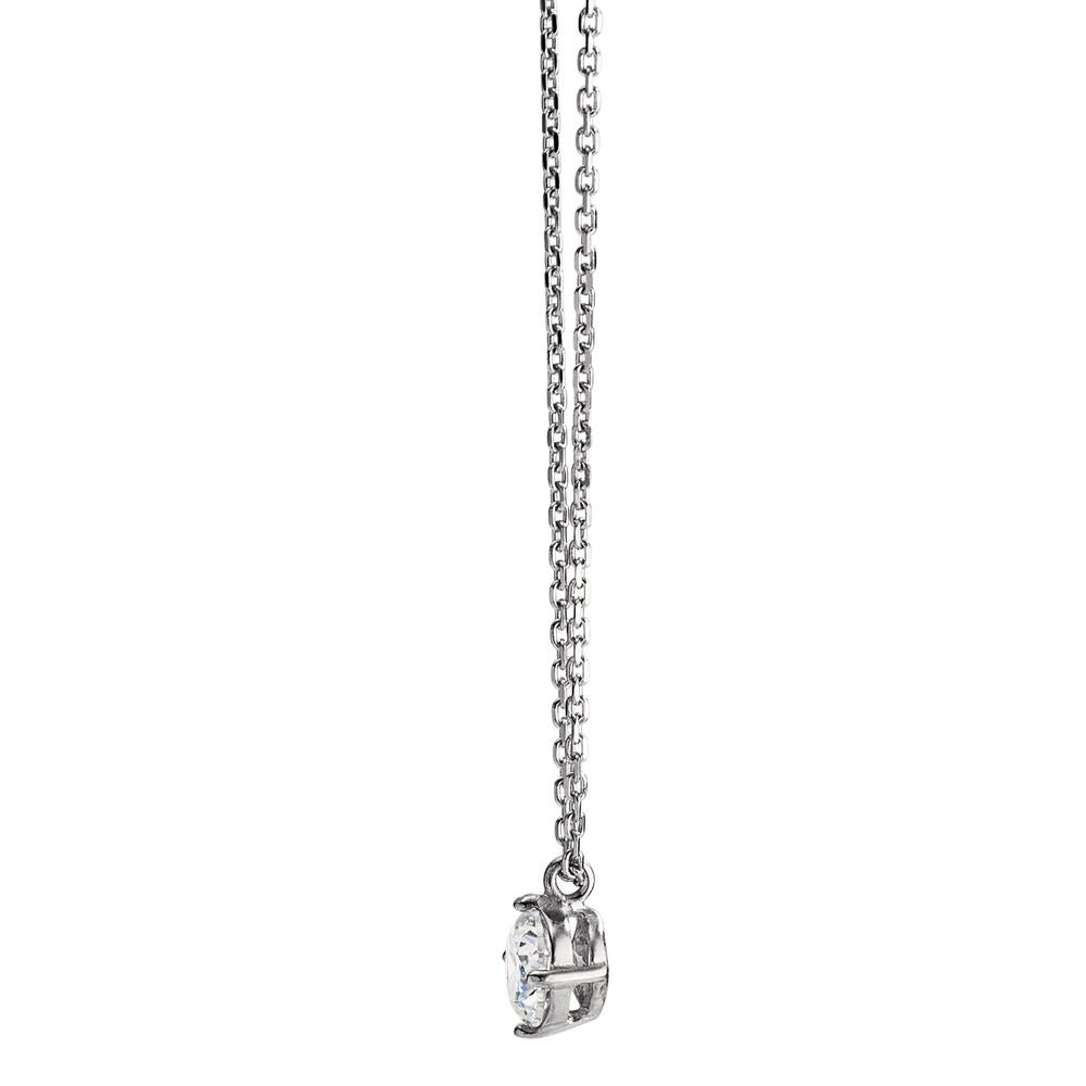 Necklace Silver Zirconia Rhodium plated 40-42 cm Ø6 mm