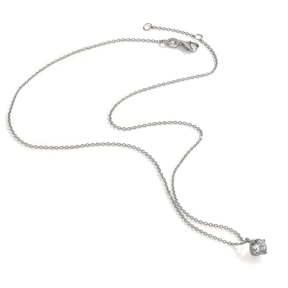 Necklace Silver Zirconia Rhodium plated 40-42 cm Ø6 mm