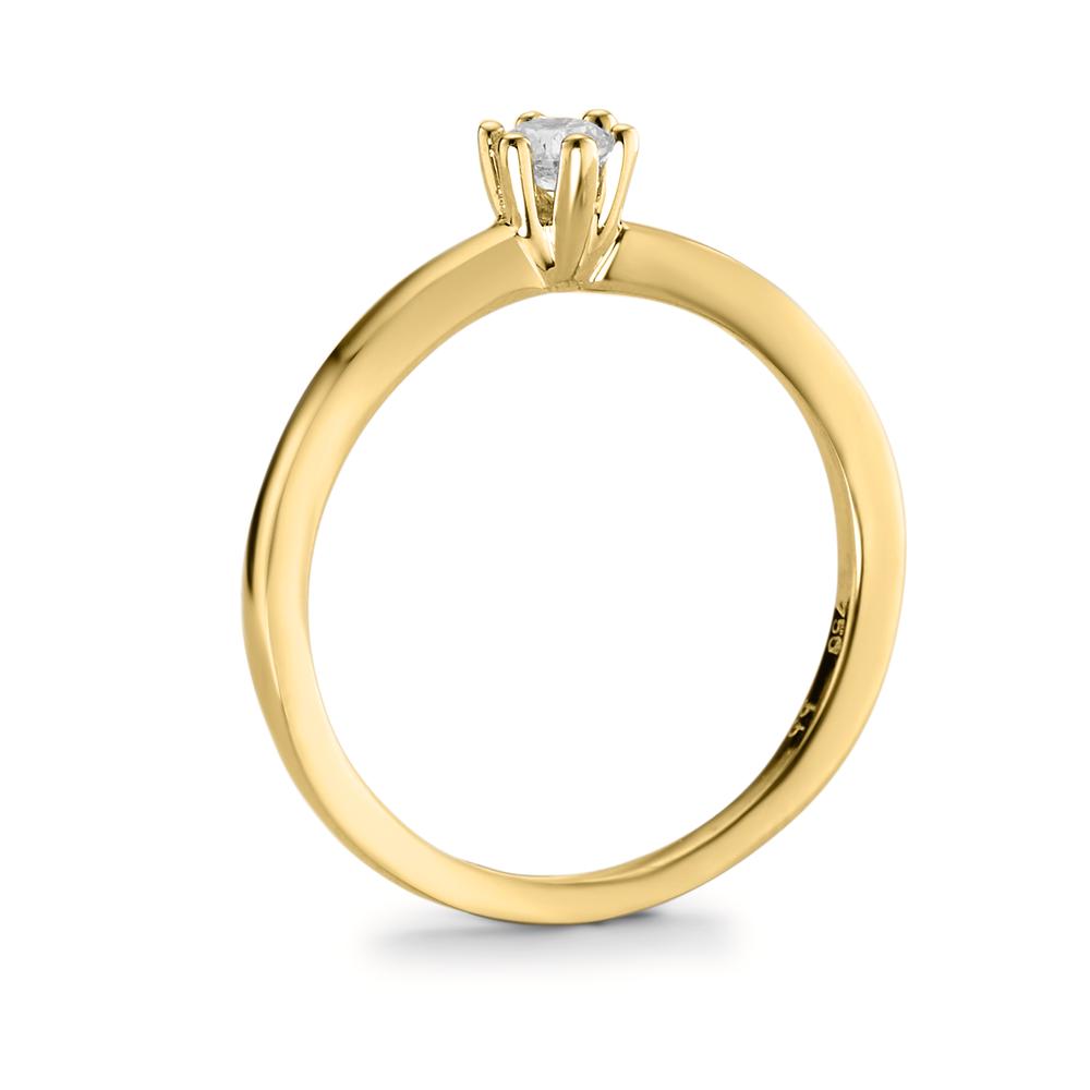 Solitaire ring 18k Yellow Gold Diamond 0.15 ct, w-si