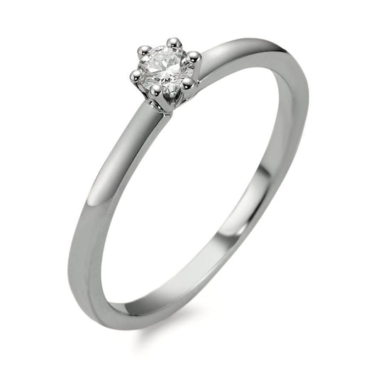 Solitaire ring Platinum 950 Diamond 0.15 ct, w-si