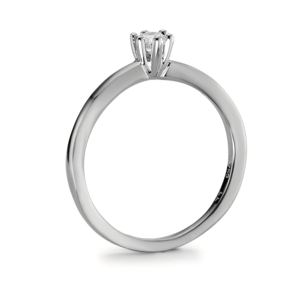 Solitaire ring Platinum 950 Diamond 0.15 ct, w-si