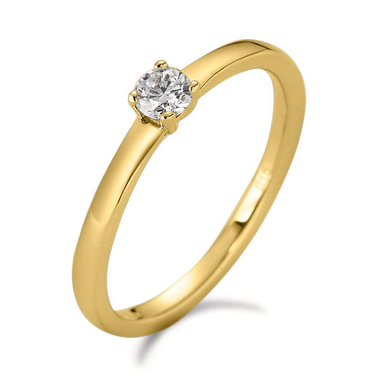 Solitaire ring 18k Yellow Gold Diamond White, 0.15 ct, brilliant, w-si