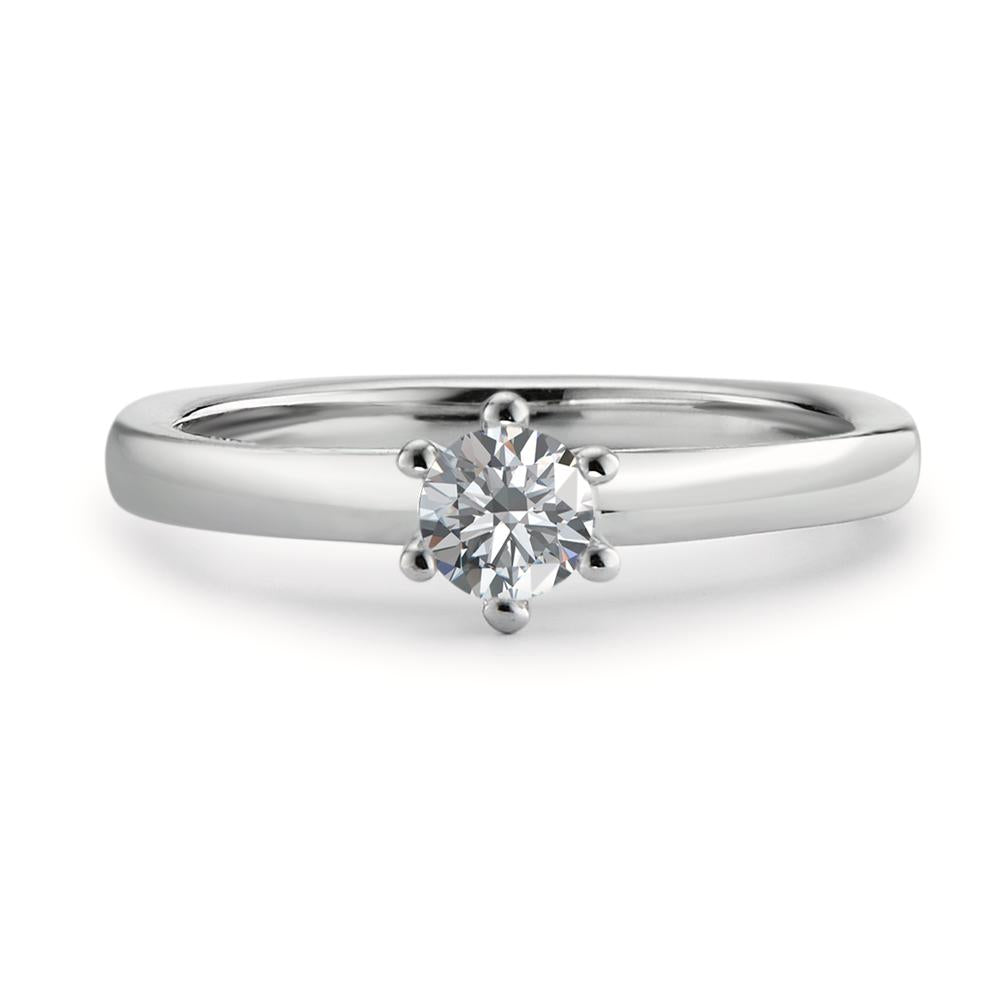 Solitaire ring Platinum 950 Diamond White, 0.20 ct, brilliant, w-si