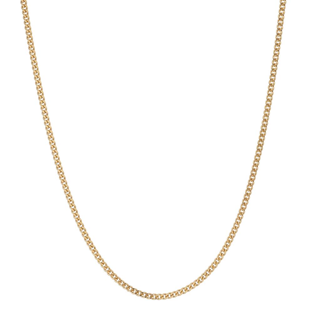 Curb-Necklace Silver Yellow Gold plated 40 cm