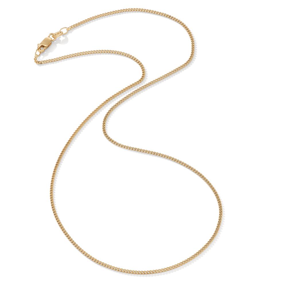 Curb-Necklace Silver Yellow Gold plated 40 cm