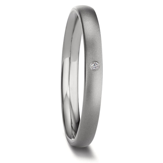 Wedding Ring Titanium Diamond 0.01 ct, w-si