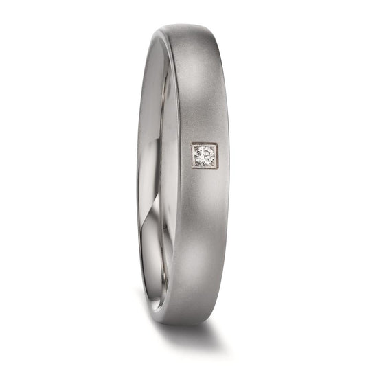 Wedding Ring Titanium Diamond 0.02 ct, w-si