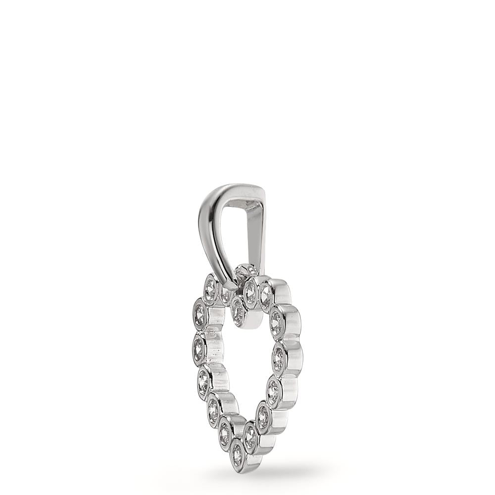 Pendant 14k White Gold Diamond 0.08 ct, 16 Stones, w-si Ø10 mm