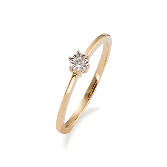 Solitaire ring 18k Yellow Gold Diamond 0.03 ct, w-si Bicolor