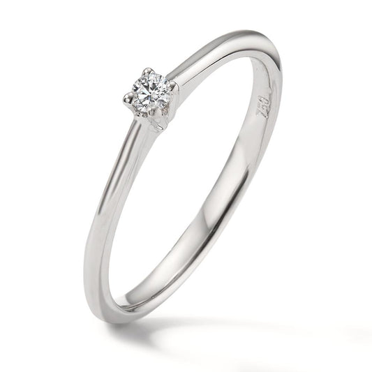 Solitaire ring 18k White Gold Diamond 0.05 ct, w-si