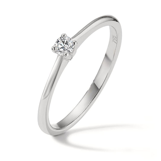 Solitaire ring 18k White Gold Diamond 0.10 ct, w-si