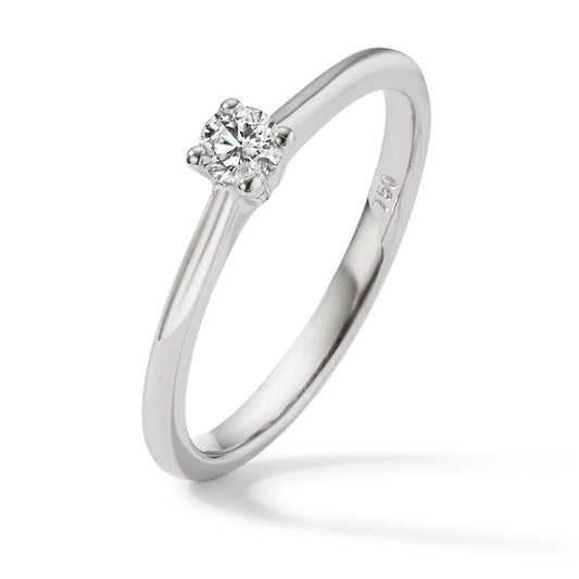 Solitaire ring 18k White Gold Diamond 0.15 ct, w-si