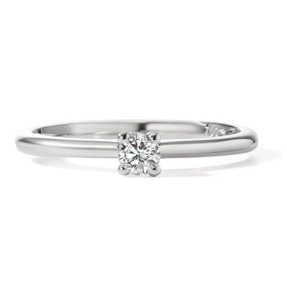 Solitaire ring 18k White Gold Diamond 0.15 ct, w-si