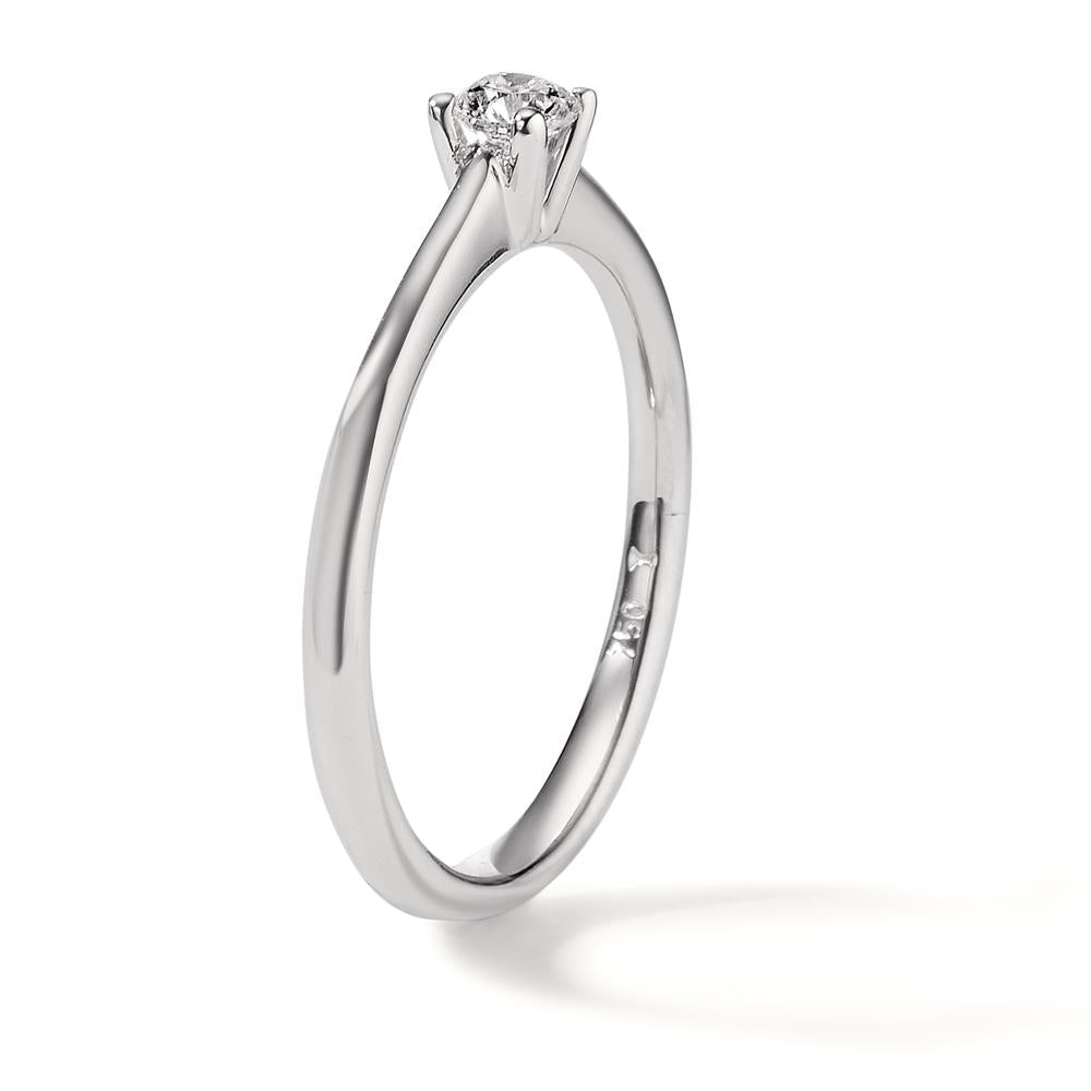 Solitaire ring 18k White Gold Diamond 0.20 ct, w-si