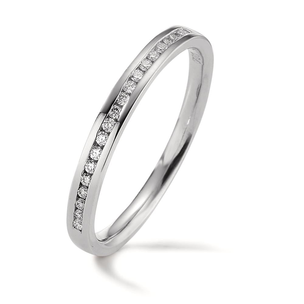 Memory ring 18k White Gold Diamond 0.09 ct, 19 Stones, w-si