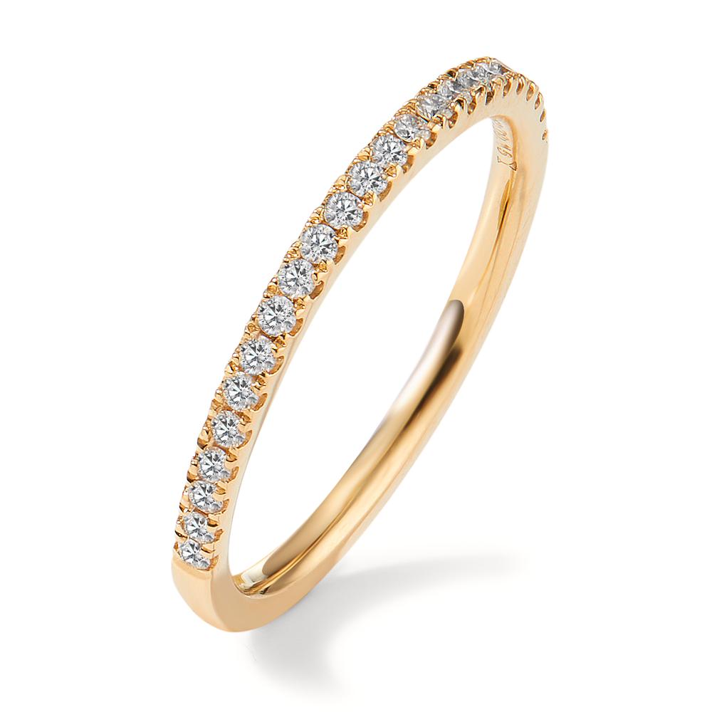 Memory ring 18k Yellow Gold Diamond 0.165 ct, 23 Stones, w-si