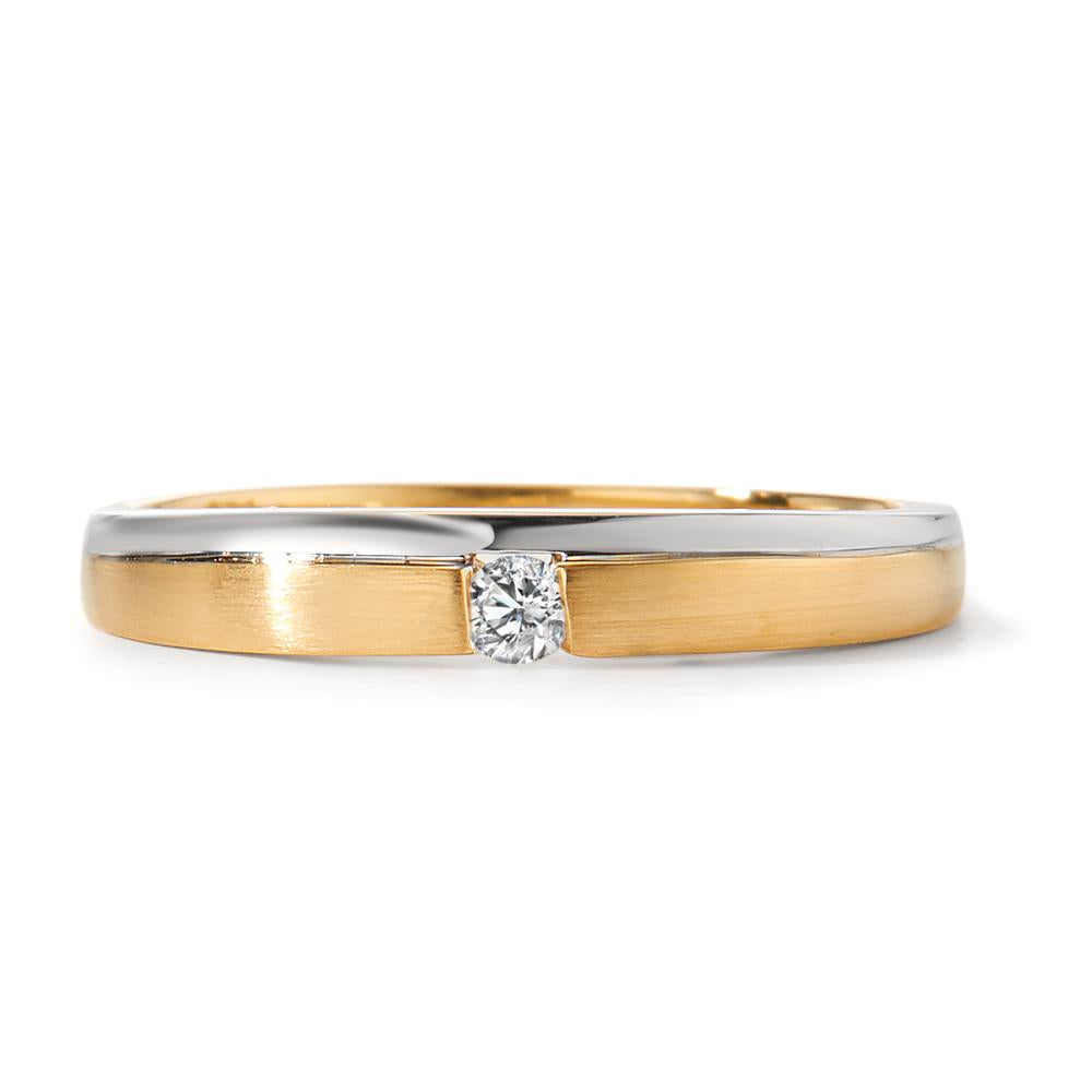 Ring 18k White Gold, 18k Yellow Gold Diamond 0.05 ct, w-si