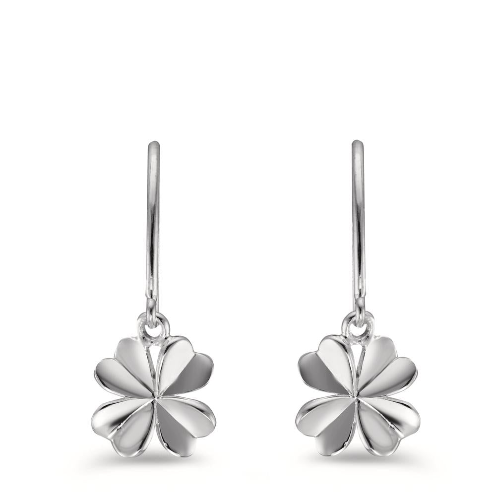 Drop Earrings Silver Cloverleaf Ø9 mm